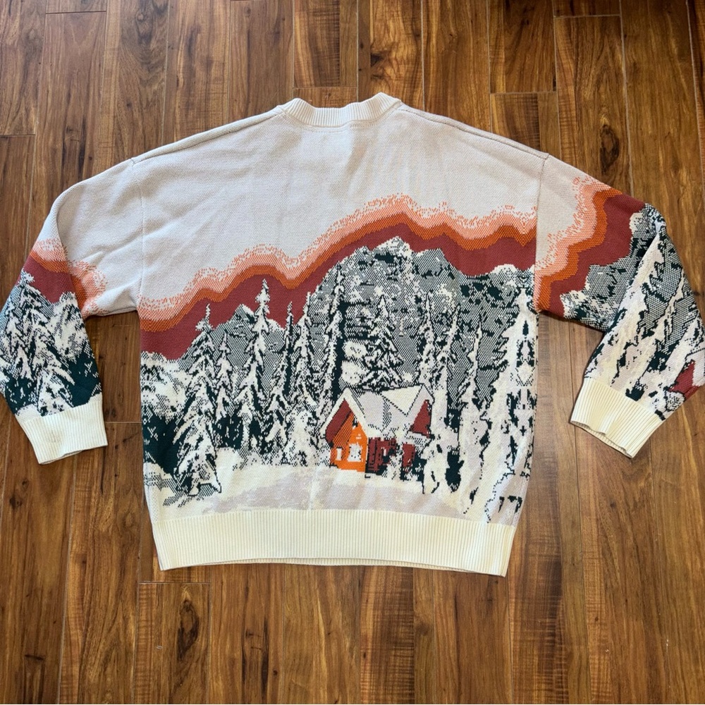 Roots Cabin Mountain Landscape Knit Sweater | Size XL - Picture 8 of 10